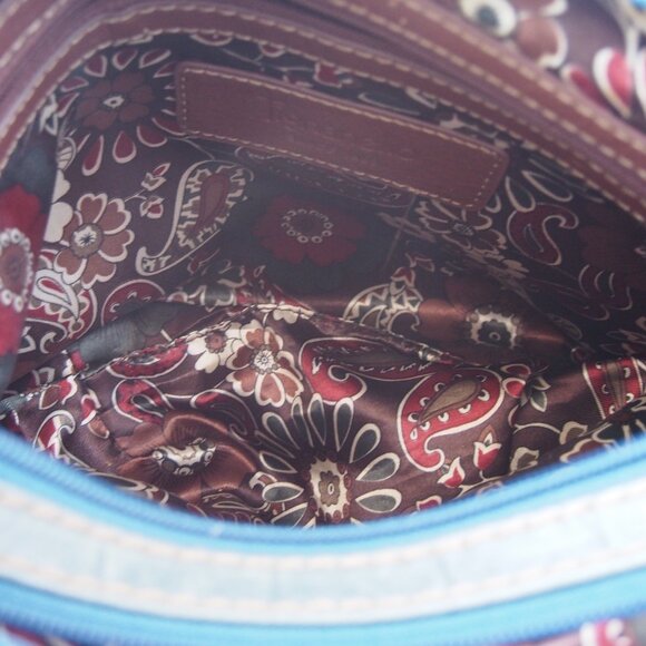 Tignanello Teal Croc Print Leather Convertible Crossbody/Shoulder Bag W/Hangtag - Picture 6 of 16